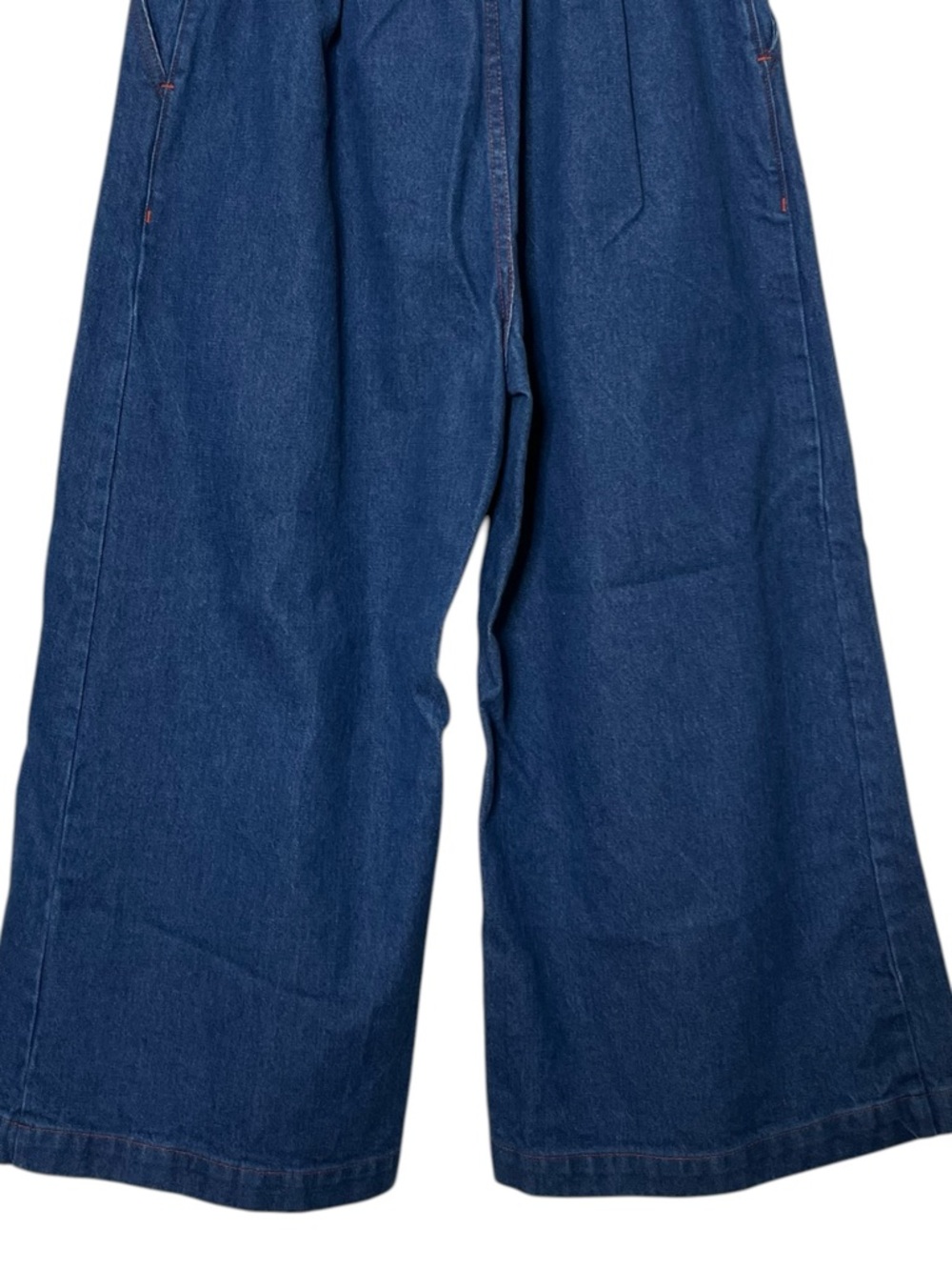 Big Bud Press Wide Leg Trousers Women’s Medium Petite Indigo Dark Wash Retro - Picture 7 of 12